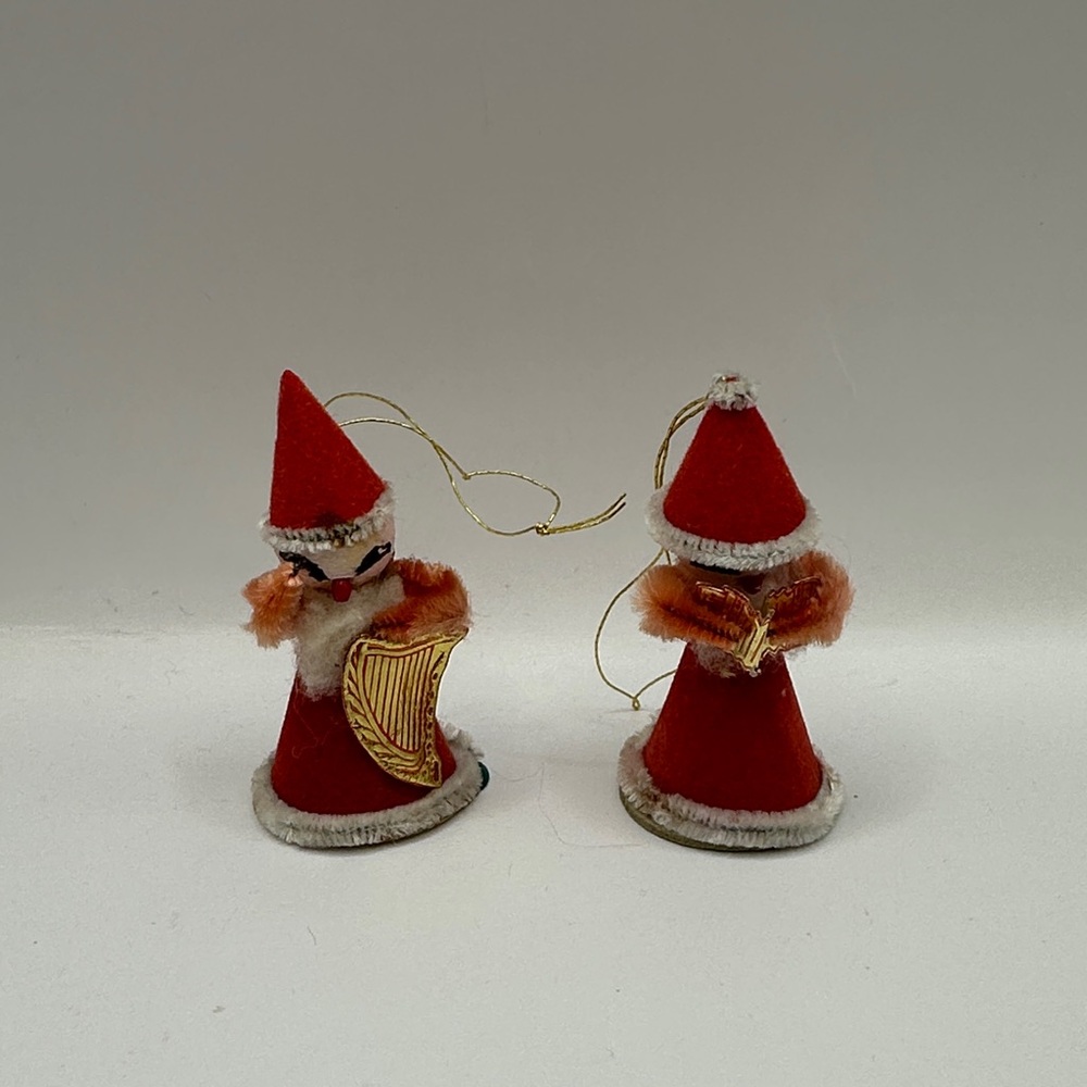Pair of vintage Christmas ornaments -Made in Japan